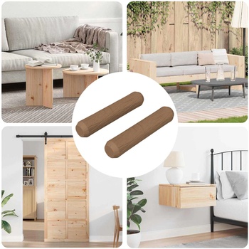 vidaXL Дървени дюбели 2 pcs Кафяво Ø8 x 35 мм Масивна дървесина (864367)