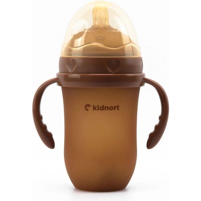 Kidnort kojenecká lahev pro kojené děti Eple hnědá 250 ml
