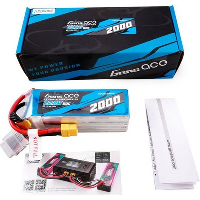 Gens ace 2000mAh 22.8V 60C 6S1P High Voltage Lipo Battery Pack with XT60 Plug