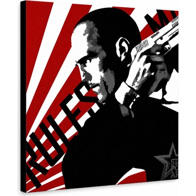 Ručne maľovaný POP Art obraz THE TRANSPORTER – KURIÉR - 80x80 cm