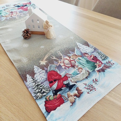 Texicop Vianočná gobelínová šerpa 1211 dieťa v jasličkách Bavlna/Acryl/Pes 40x100 cm