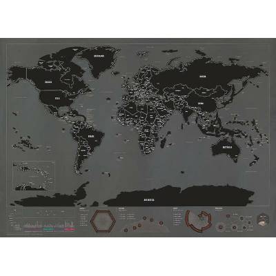 Stieracia mapa sveta Black CABT412