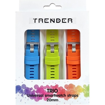 Trender Каишки Trender - Trio Bundle, 20 mm, 3 броя, зелена/синя/оранжева (TR-TRIO3)