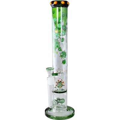 Black Leaf Cylinder Ice Bong Invaders 39 cm zelená