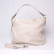 Kožená kabelka na rameno i crossbody 7733 světle jemná latté béžová