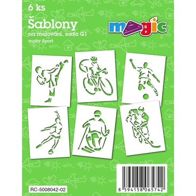Primo Magic Šablony papírové Sport 11x14 cm 6 ks