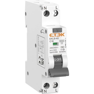 Etek 1-pólový+N B/6A 6kA A 30mA EKL9-40