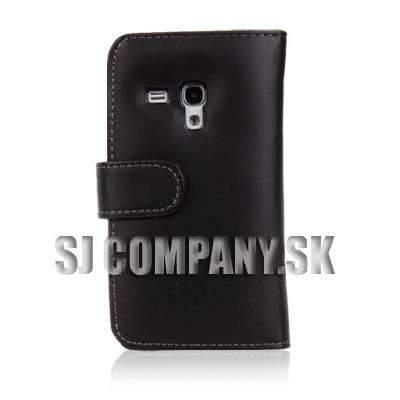 Kožený obal Samsung Galaxy S III Mini – Luxury Wallet – čierna
