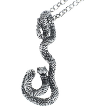 Image 1 of Leather & steel fashion Колие с висулка Змия - lsf4 64