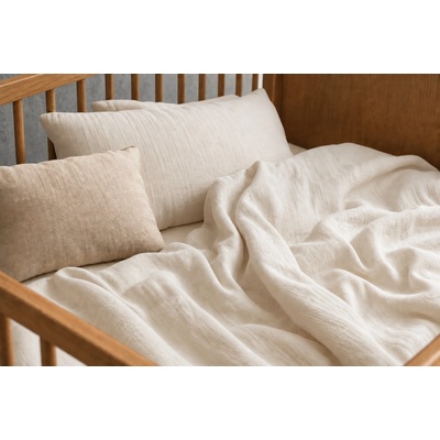 Brotex Mušelínové povlečení do dětské postýlky 90 x 135 cm 45 x 60 cm krémové