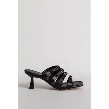 Jacket Club Дамски чехли от естествена кожа 714 - Черни #334664 (334664_Черно)