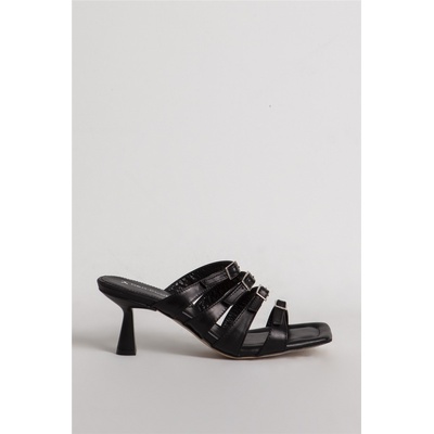 Jacket Club Дамски чехли от естествена кожа 714 - Черни #334664 (334664_Черно)