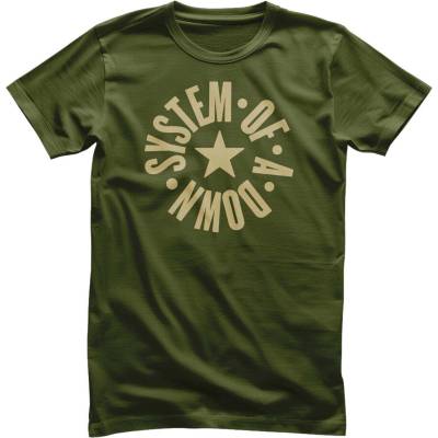 System of a Down Circle Star Logo Olive L Риза (<![CDATA[WMX-1-SOAD007-DG-L]]>)