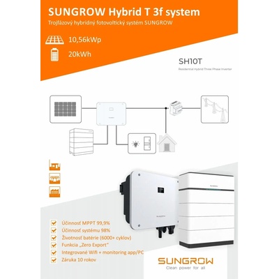 Sungrow T Hybridná FVE 10,56 kWp Li batéria 20 kWh +