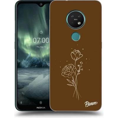 Púzdro Picasee silikónové Nokia 7.2 - Brown flowers čiré