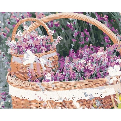 Zuty Malování podle čísel Levandulový košík 100 x 80 cm vypnuté plátno na rám