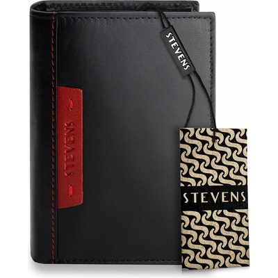 Pánska kožená peňaženka Stevens Premium RFID čierna s rozkladacou sekciou