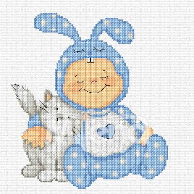 Milena Style Сладко бебе - гоблен със схема Ariadna - Розов Кръстат бод