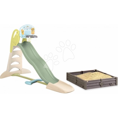 Smoby s vodotryskem a pískovištěm pro zahradníky Toboggan XL Slide Green 230 cm