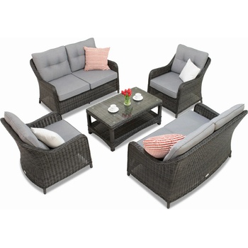 Garden Point Комплект ексклузивни мебели от техноратан Toledo Coffee 6 антрацит Garden Point (празнина 132-9)