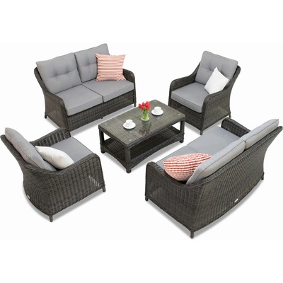 Garden Point Комплект ексклузивни мебели от техноратан Toledo Coffee 6 антрацит Garden Point (празнина 132-9)