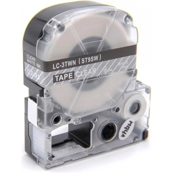Compatible Epson LC-ST9SW, 9mm x 8m, бял печат / прозрачен субстрат, съвместима лента (LCST9SW)