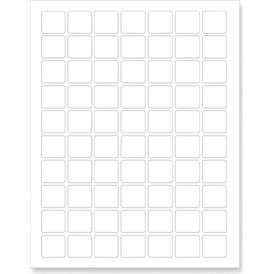 CDRmarket ETR0ECO2525A4100 samolepiace etikety 25 x 25 mm, 70 etiket, A4, 100 listů, biela