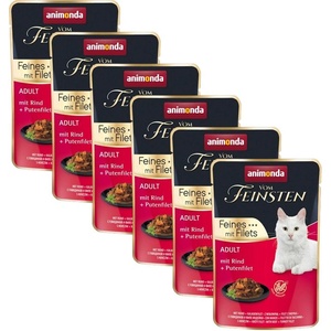Animonda Vom Feinsten Cat Adult - говеждо и пуйка филе 6 x 85 г