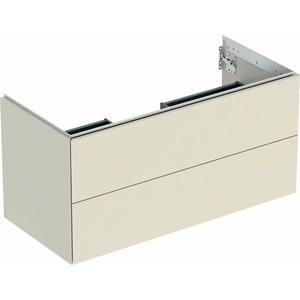 Geberit Стенен шкаф Geberit One, лъскав пясъчно сив, 120 см, с 2 чекмеджета (505.265.00.4)