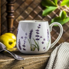 DUO Porcelánový hrnček LAVENDER CLASSIC BIELY 430 ml