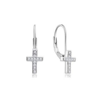 NUBIS Stříbrné náušnice křížky - NB-3091