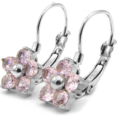 Steel Jewelry náušnice RŮŽOVÉ Chirurgická ocel dámské NS240286