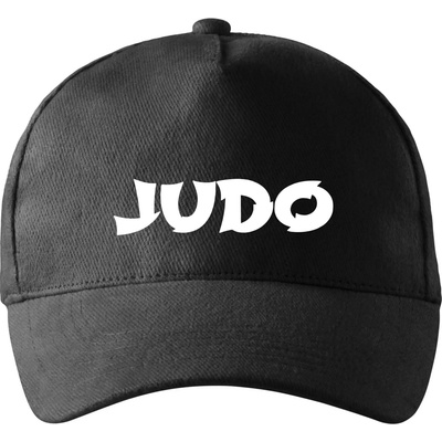 Judo nápis + postavy so zahnutým šiltom a látkovou sponou Čierna