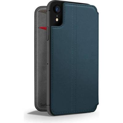 Twelve South SurfacePad - луксозен кожен калъф тип портфейл за iPhone XR (син)
