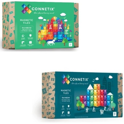 Connetix Tiles Magnetická stavebnice (102 ks) + Obdélníky (18 ks)