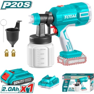 TOTAL Акумулаторен пистолет за боядисване TOTAL, 20 V / 2 Ah, 800 ml (TL TSGLI20406)