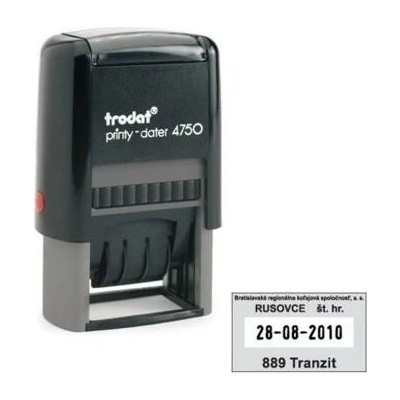 Trodat Printy dater 4750 41x24mm odtlačok modrý TR475001