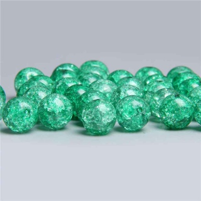Pro Háčkování Praskaný korálek 8 mm 20 ks emerald