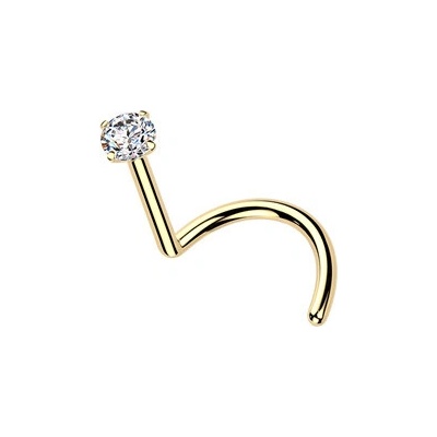 Šperky4U Luxusní piercing do nosu Moissanit 0.06ct (2,5mm), TITAN - TM009-025