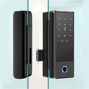  Tuya електронна смарт брава с RFID чипове ( карти) , ПИН код и пръстов отпечатък за стъклени врати SLG5 (SLG5)