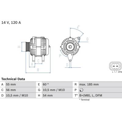 Alternátor BOSCH 0 986 082 380 (0986082380)