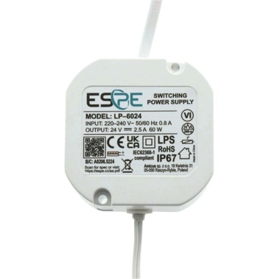 SPÍNANÝ ZDROJ ESPE LP-6024 24V/60W/2,5A IP67