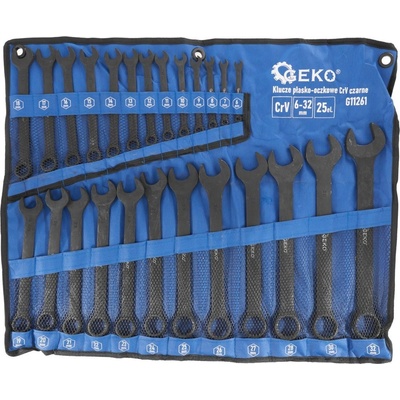 Geko Kombinované kľúče čierne 6-32mm 25 ks G11261