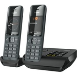 Gigaset Comfort 520A Duo - 2 cordless DECT telephones with answering machine - Address book 200 contacts - titanium black [German version] - S30852-H3005-B103 Телефонни апарати