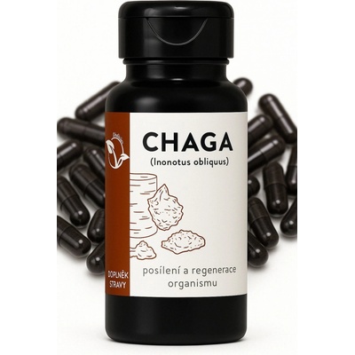 LifeChi Chaga Inonotus obliquus extrakt 300 mg 100 rostlinných kapslí