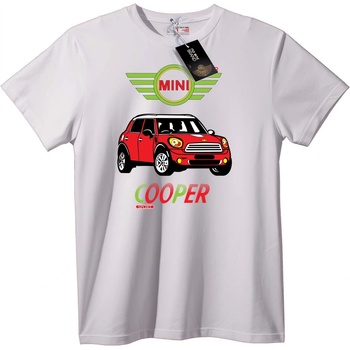 NOONEBRAND Тениска Mini Cooper Кола - 7XL, White