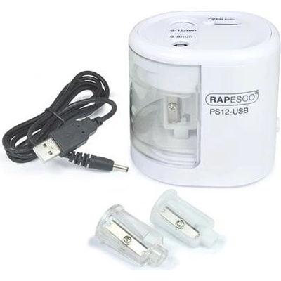 Strúhadlo, 2 otvory, stolové, elektrické, USB konektor, RAPESCO"PS12-USB", biela
