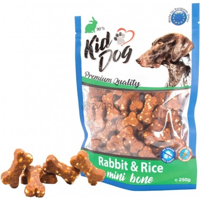 KidDog Králičie Mini kostičky s ryžou 250 g
