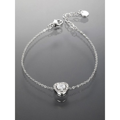 Prosperk náramek z chirurgické oceli srdce stříbrná S4519