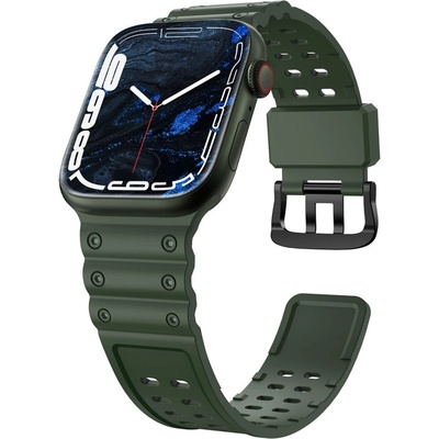 HQWear Каишка HQWear Strap Triple Protection за Apple Watch SE, 8, 7, 6, 5, 4, 3, 2, 1 (41, 40, 38 mm), зелена (9145576276136)
